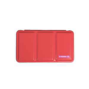 Portable Three-Fold Iron Box Flat Bottom Painting Palette Solid Color Watercolor Paints Art Supplies Field Sketching Box