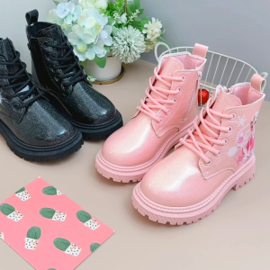 Future seeds zip ankle boots for kids girl Elsa princess black rubber shoes for kids girls size25-36