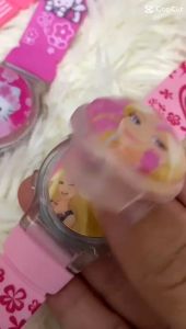 Watch Girl Kids Flip Cover Open LED Digital Sport casual student watches Silicone Strap