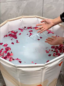 พร้อมส่งอ่างอาบน้ำลายดาวอ่างแช่น้ำสำหรับผู้ใหญ่/เด็กพับได้ อ่างสปา อ่างซาวน่าสำหรับผู้ใหญ่/เด็กพับได้