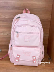 Tegingcaili Leisure Style Lightweight Back Support School Bag for Junior High Students Multiple Compartments Double Shoulder Bag