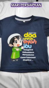 Baju Kaos Atasan Distro Lebaran Anak Laki Laki Motif Doa Ayah ibu Edisi Ramadan Muslim 1 - 10 Tahun