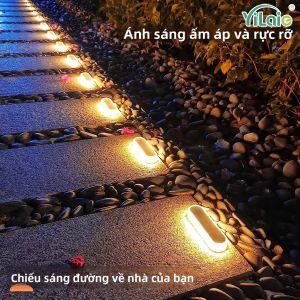 Đèn Bậc Thang Năng Lượng Mặt Trời Chống Nước IP68 Đèn LED Trắng Ấm Sử Dụng Năng Lượng Mặt Trời Thanh Đèn Cho Cầu Thang Lối Đi Bãi Đậu Xe Bến Tàu Kiểu Dáng Hiện Đại Độc Lập