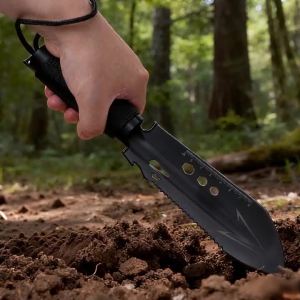 Metal Detector Shovel Double Serrated Edge Digger Portable Camping Hiking Traveling Multifunctional Outdoor Garden Tool Shovel