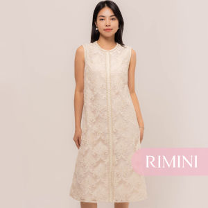 RIMINI - Dress Pesta Tanpa Lengan Mewah Lace Textured  Size XS-XL - Carlie Dress CC32518