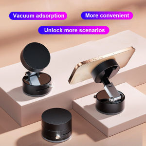 360 Degree Adjustable Suction Cup Magnetic Phone Holder Double Side Magnetic Car Electric Vacuum Phone Mount Strong Magnetic