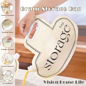 Vision 5Pcs Grains Storage Bag Rice Moisture-proof Sealed Packaging Bag Food Grade Spout Pouch Storage Bags Kitchen Organizer Stand-up Nozzle Bags with Seal Strip and Visual Window