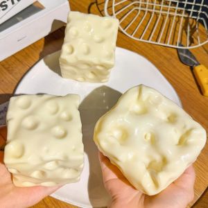 Jumbo Cheese Squishy Vaseline Filling Soft Stretch Fidget Toy ASMR Stress Relief Decompression Desktop Prank Squeeze Toy