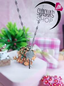 dây chuyền inox MX004 - chìa khoá trái tym siu dể thương