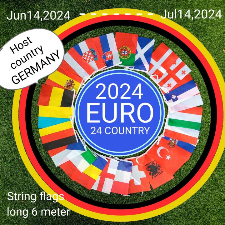 Euro 2024 string flags long 6 meter 24 country host country Germany 24 ...