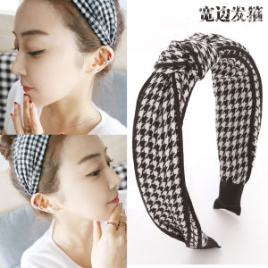 South Korea Net Red Wave Point Female Easiest for Match Fairy Going out Knotted Wide Brim Hair Band Cloth Headband Hair Band Face Washing Hair Hoop