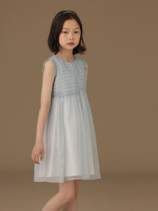 Princess Style Vest Dress Summer New Arrival Fairy Atmosphere Childrens Clothing Girls Dress Birthday Dress Mixed Fabric Sweet Style
