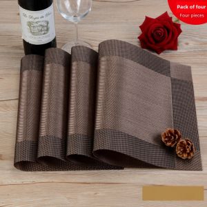 4-Piece Upgraded Edge Pressing Environmental-Friendly PVC Placemat for Western Food Non Slip Table Cloth Anti-Scald Thermal Pad European Style Plate Mat