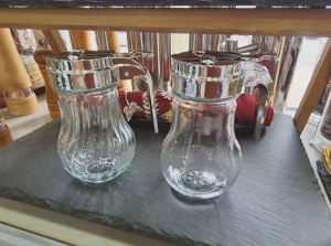 ขวดรินน้ำผึ้ง ขวดน้ำมัน ขวดใส่เครื่องปรุงรสที่หยดน้ำ ขวดน้ำเชื่อม ดีไซน์สวย ฝากดสไลด์ได้ ขนาด 6 oz. Syrup / Honey Dispensers