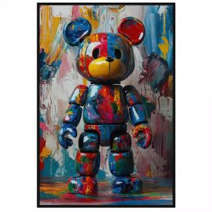 Tranh gấu bearbrick. Tranh treo tường dán tường sơn dầu canvas trang trí. CGI-1992