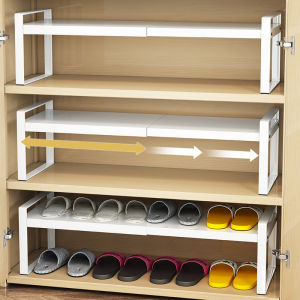Expandable Shoe Rack Bathroom Cabinet Organizer Multi-Layer Partition Board Entrance Hallway Shoe Stand Support Car Storage