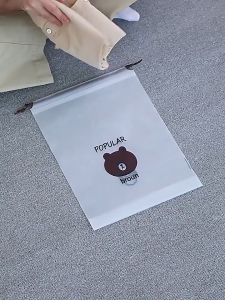 MOSIKEN Storage Bear Bag Drawstring Transparent Organizer dust-proof bag Cute little bear Travel Cosmetic Toiletries Shoes Plastic Bag