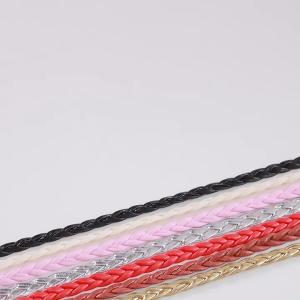 Dây đai váy bản nhỏ đan sợi đính ngọc thời trang Hàn Quốc cho nữ