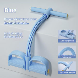 Puller Resistance Bands 6 Tubes Elastic Yoga Pedal Puller Resistance Bands for Abdominal Waist Arm Leg Stretching Slimming Trai