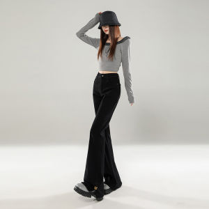 La Chapelle | Split Hem Flared Warm High Waisted Plus Size Jeans