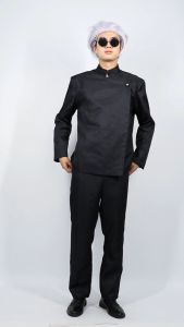 Satoru Gojo Cosplay Costume Anime Jujutsu Kaisen High School Uniform Top Pants Glasses Wig Set Halloween Mens Clothing