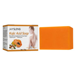 Jaysuing Kojic Acid Soap Reduces The Appearance Of Acne Scars Deep Cleaning Moisturizing Brighten Whitening Improve Skin Elasticity Eliminate Skin Acne Black Spots Vitamin E Uneven Skin Tone Body Soap 100g