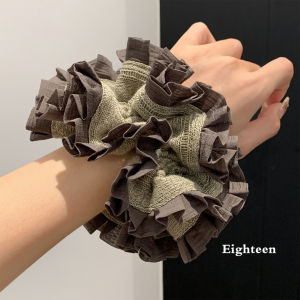 Korean Style Heavyweight Knitted Grey Wool Hair Ties for Women Bun Headbands Versatile Hair Accessories Hair Ropes
