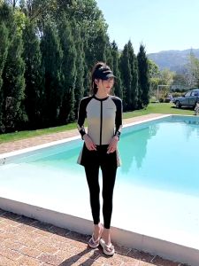 ชุดว่ายน้ำกีฬา สำหรับผู้หญิง เซ็ต5ชิ้น ไม่โป๊ ผ้าเกรดดี ใส่สบาย