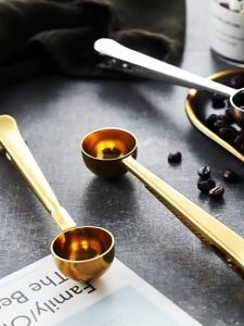 Thìa Đong Cà Phê 2 Trong 1 Kiêm Kẹp Túi Cafe Muỗng Múc Bột Cà Phê Đo Lường Chính Xác Kẹp Giữ Túi Cà Phê Kín Hơi Chống Ẩm