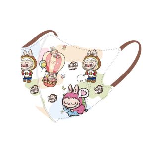 Disposable 3D Cartoon Bubble Mask LABUBU Independent Packaging Childrens One-Time Use Face Mask Comfortable Soft Material