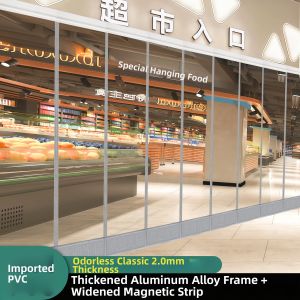 SHULIAN | Transparent Insulating Magnetic Self-Adhesive Soft Door Curtain