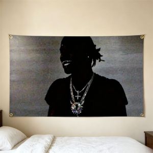 VIKAMA Hip Hop Celebrity Portrait Tapestry Vintage Rapper Photo Aesthetic Wall Art for Bedroom Dorm College Living Room Decor