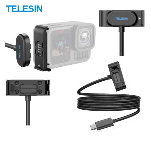 TELESIN ฝาครอบด้านข้างชาร์จกันน้ำแบบแม่เหล็ก KIT สำหรับโกโปรฮีโร่ 9 10 11 12 13 Type-C ฝาครอบชาร์จพอร์ตถอดออกง่าย