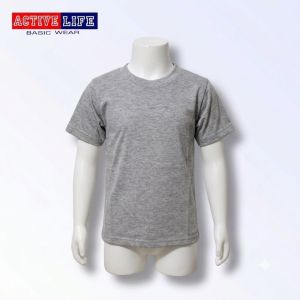 Active Life Kids Plain Heather Gray Color Round Neck Basic Wear T-Shirt for Boys and Girls
