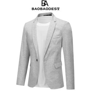 Mens Jacket Cotton Stretch One Button Slim Fit Blazer Sporty Leisure Suit Jacket Lightweight Jacket for Business