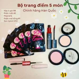 [RẺ VÔ ĐỐI] Bộ trang điểm mặt Hàn Quốc 3 món trang điểm cá nhân gồm Phấn mắt #5 + BB ( 6 gói) + chì #2