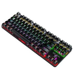 Bàn Phím Cơ Có Dây BAJEAL K200 87 Phím Với Đèn Nền LED Nhiều Màu Sắc Switch Xanh Di Động Dùng Được Cho Laptop Và Máy Tính Để Bàn