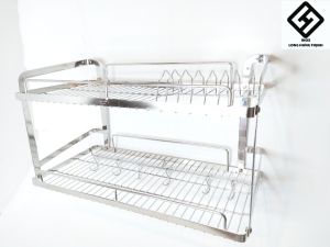 Kệ treo LẮP RÁP 100% INOX 304 2 tầng kệ treo đựng tô chén đĩa dụng cụ nhà bếp tiện lợi dễ dàng lắp ráp vận chuyển đủ loại kích thước ( 28x60 28x70 28x80) cm
