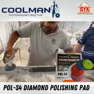 SYK COOLMAN POL-S4 4" 100mm 4Pcs Diamond Polishing Pad Concrete Granite Stones Polish Wet Grinders Polishers Pad Disc