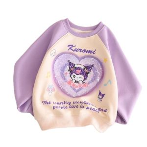 Áo Nỉ Lót Lông Cừu Có Thể Thay Đổi Màu Sắc Cho Bé Gái Mùa Xuân Thu Đông Mới Áo Nỉ Lót Lông Cừu Cho Bé Gái