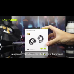 Langsdom Clip-On Open Ear Wireless Earbuds Bluetooth 5.4 TWS Earbuds ENC Clear Calls 22H Battery IPX4 Sports Headset