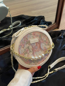 Versatile Birthday Gift Womens Bag Trendy Summer High-End Small round Crossbody Bag Fashionable Single Shoulder Bag
