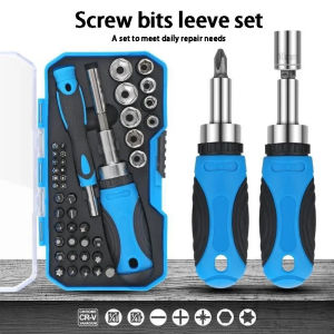 34/44 PCS Multifunction Screwdriver Ratchet Bit Kit: One Word Cross Hexagon Screwdriver Small Screwdriver Socket Head Set
