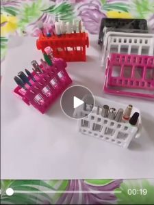 แท่นเสียบหัวเจียร์ ที่วางหัวเจียร์เล็บสีชมพู มีสีเดียวจ้า