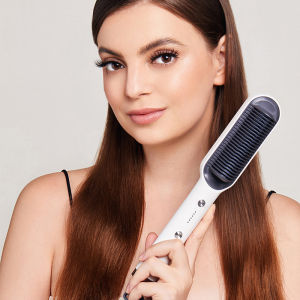 KSKIN ขายร้อนผม Straightener 2 in 1 แปรงมัลติฟังก์ชั่น Professional ผมเหล็กแบนหวีผม