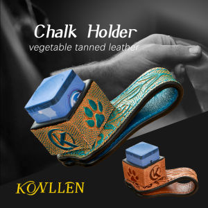 KONLLEN Leather Engraved Chalk Holder Vegetable Tanned Leather Pool Cue Snooker Silent Billiard Accessories