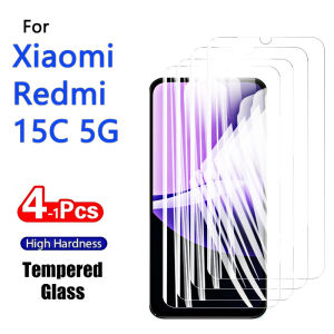 1-4PCS Screen Protector For Xiaomi Redmi 15C 15 C Tempered Glass Crystal 9H High Aluminum Anti Scratch Case Friendly Fingerprint
