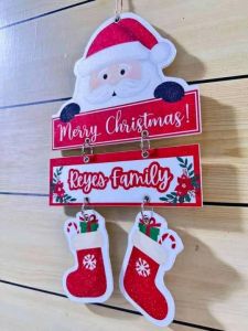 hanging sintra christmas door signage personalized