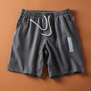 Quần Dài Nam Dệt Kim Sọc Mùa Hè Mới Quần Dài Ống Đứng Lông Cừu Quần Ngắn Quần Vừa Cạp Vừa Thoải Mái Thoáng Khí