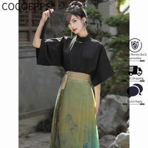 Hanfu hàng đầu mùa hè ngắn tay mới yếu tố Trung Quốc cocoepps Phong cách Trung Quốc han cải tiến